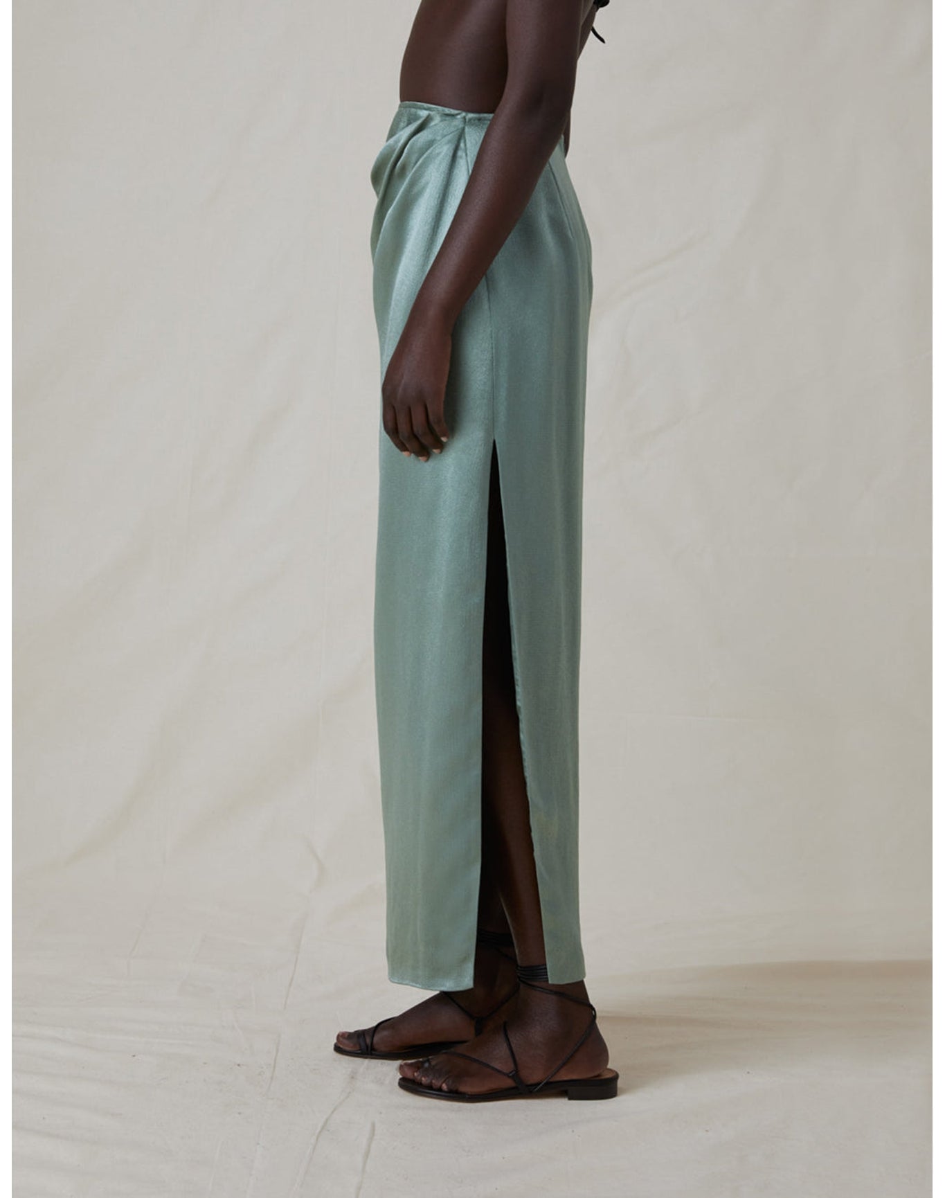 The Satin Draped Skirt | Seaglass