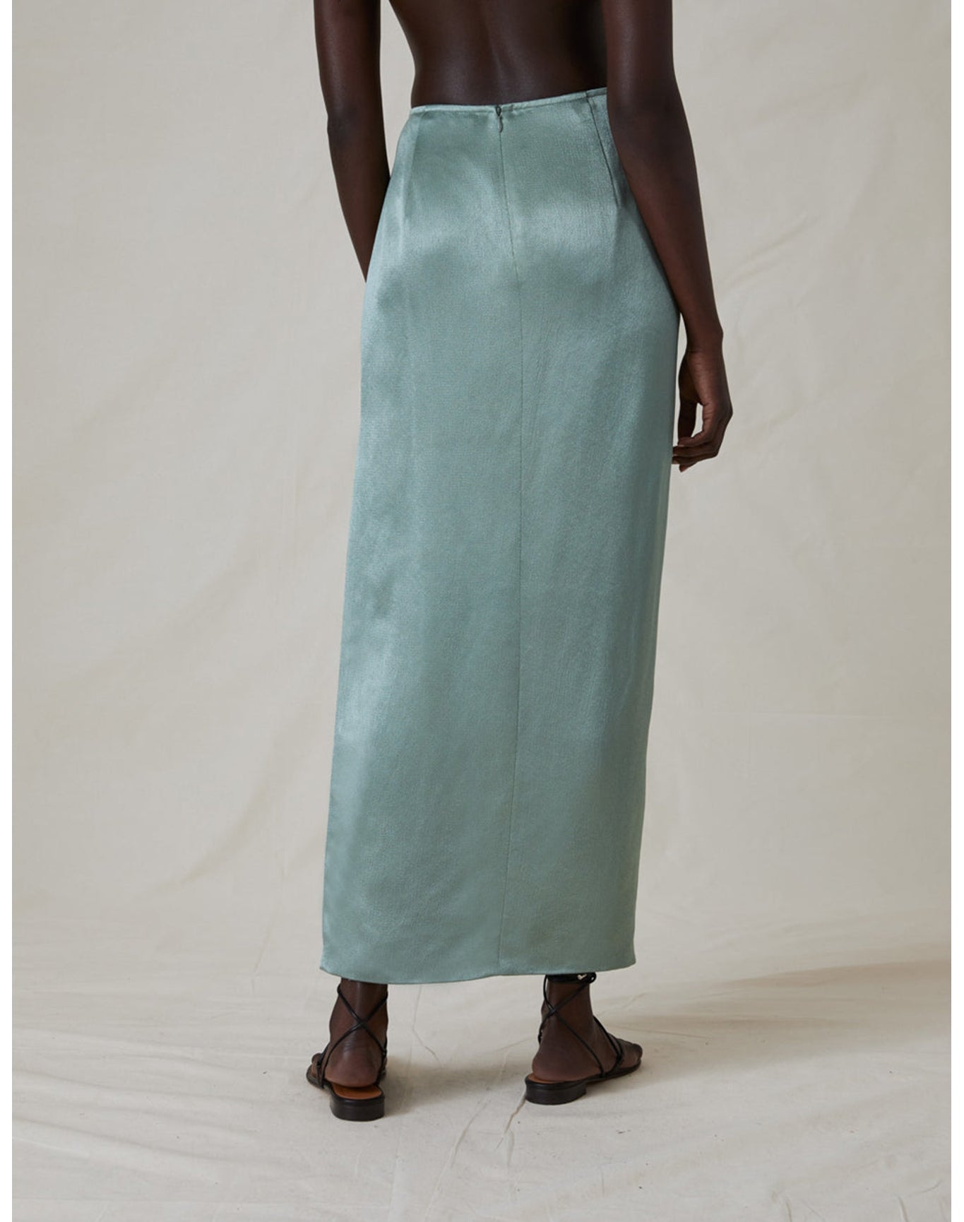 The Satin Draped Skirt | Seaglass