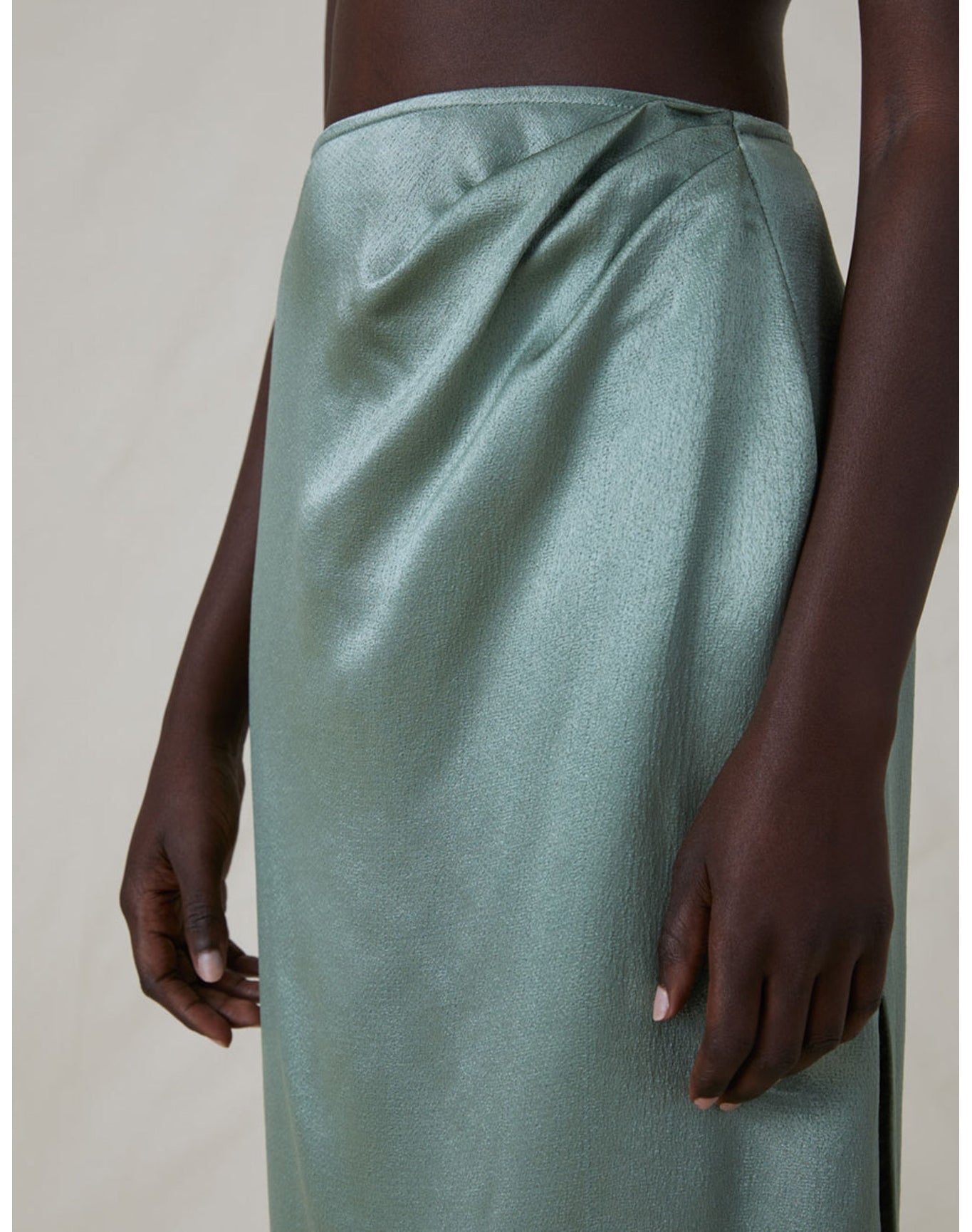 The Satin Draped Skirt | Seaglass