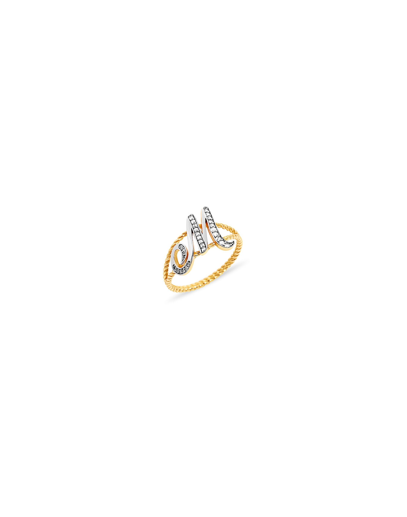 The Script Letter Rope Ring | Sterling Silver 18kt Gold Vermeil