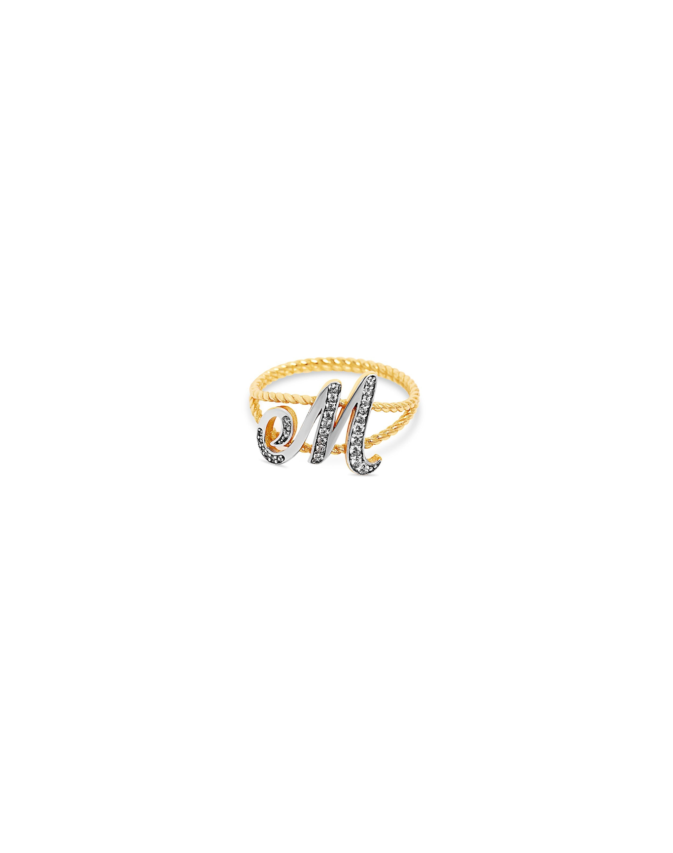 The Script Letter Rope Ring | Sterling Silver 18kt Gold Vermeil