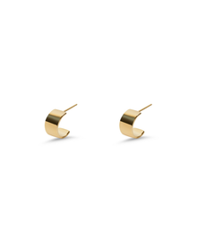 The Small Flat Hoop Gold-Plated Brass Earrings 7mm | Gold Plated Brass
