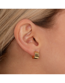 The Small Flat Hoop Gold-Plated Brass Earrings 7mm | Gold Plated Brass