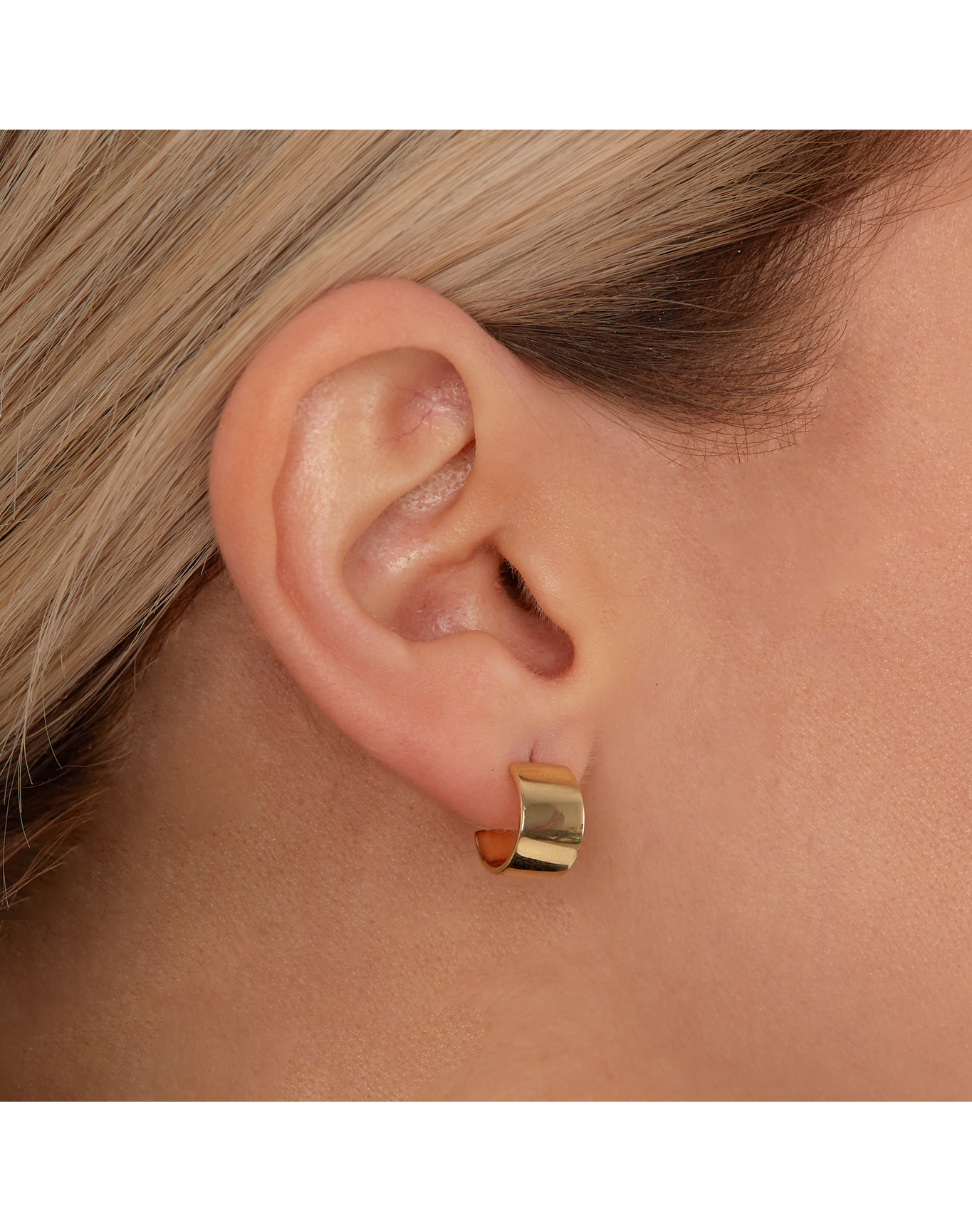 The Small Flat Hoop Gold-Plated Brass Earrings 7mm | Gold Plated Brass