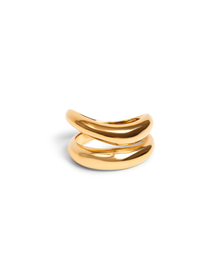 The Stacked Curved Band | Gold Plated Brass
