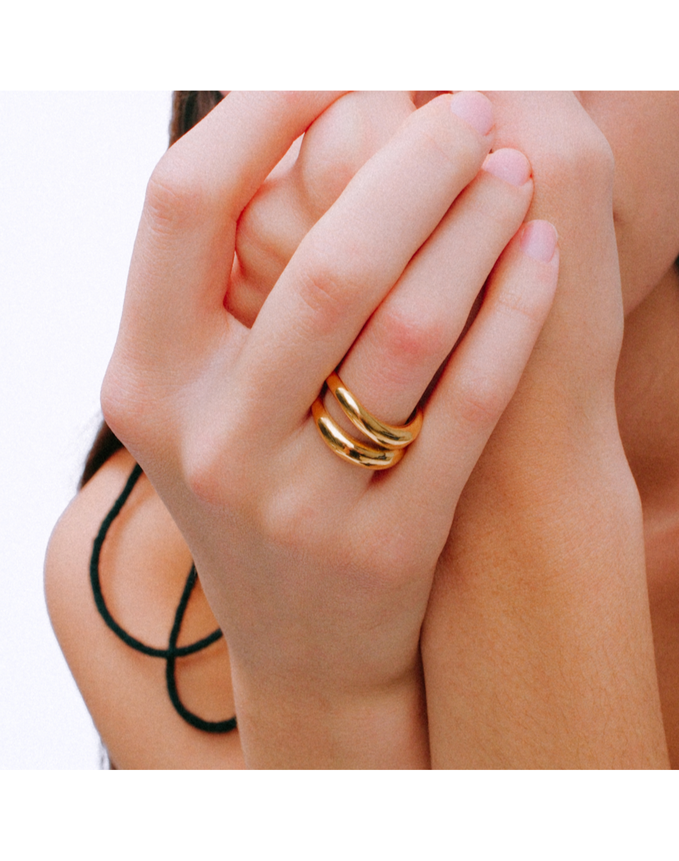 The Stacked Curved Band | Gold Plated Brass