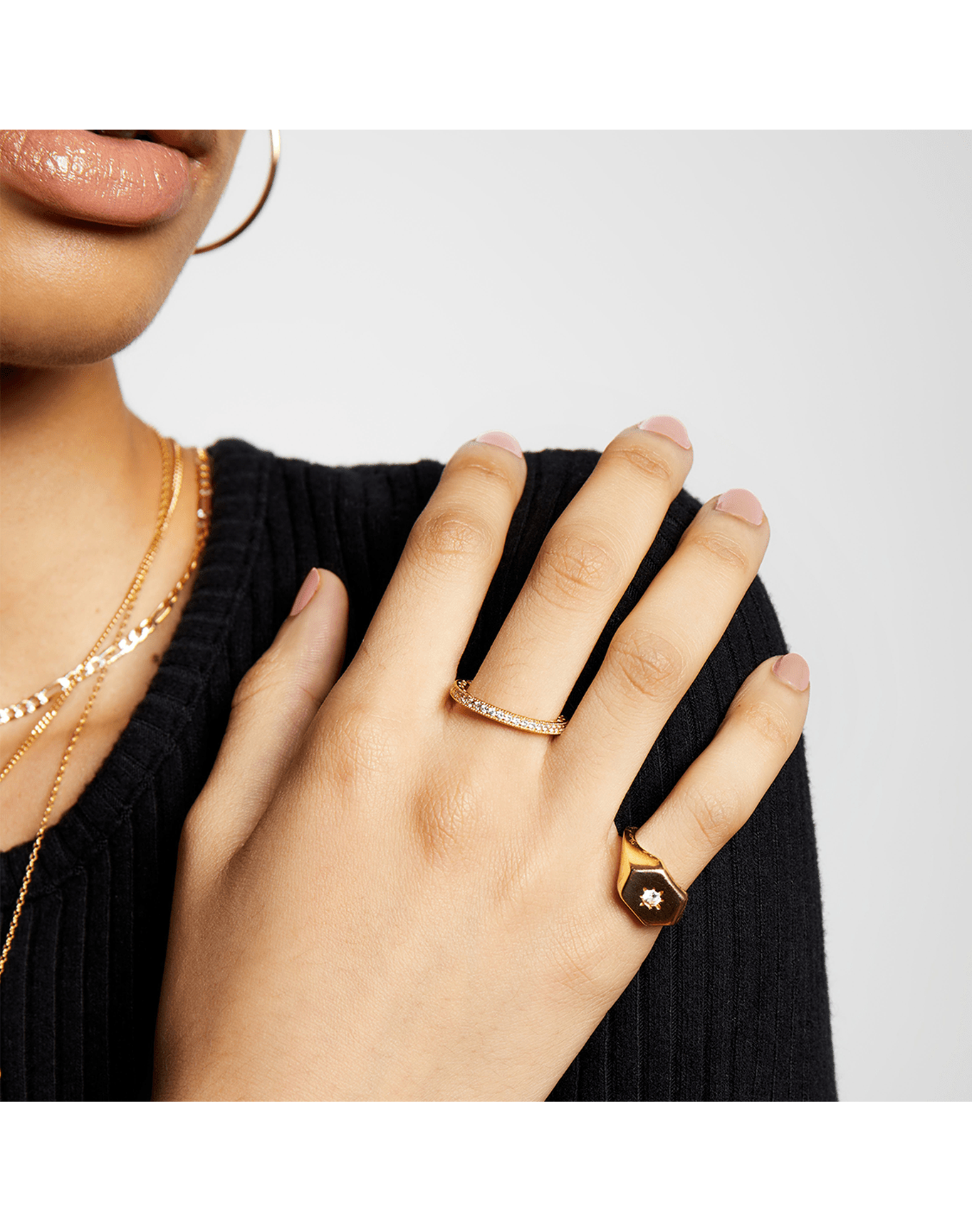 Size 3 - 5 | The Star Stone Pinky Signet Ring | Gold Vermeil and Sterling Silver
