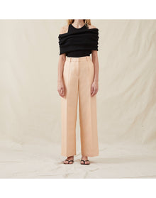 The Tailored Trousers In Lucent Wool | Blush