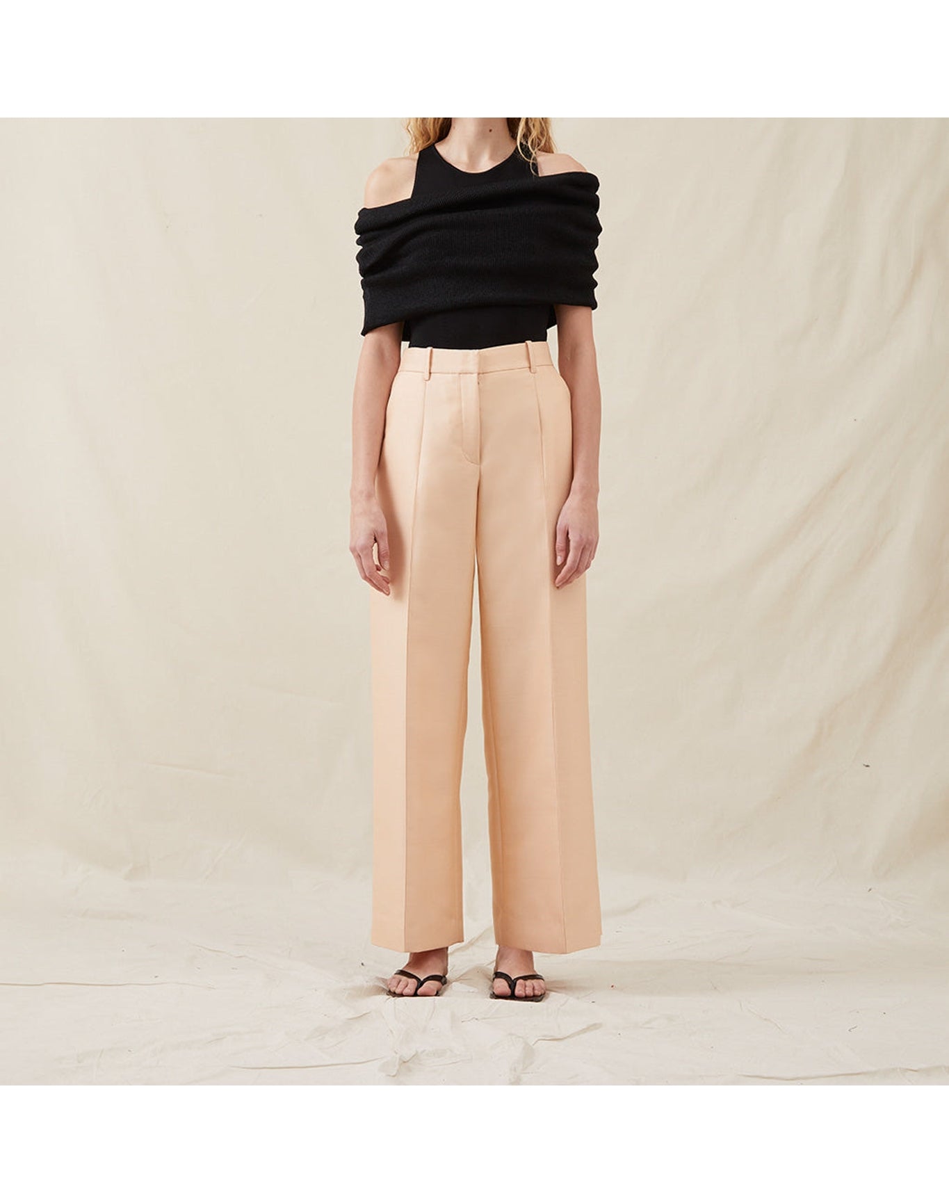 The Tailored Trousers In Lucent Wool | Blush
