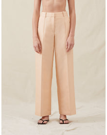 The Tailored Trousers In Lucent Wool | Blush