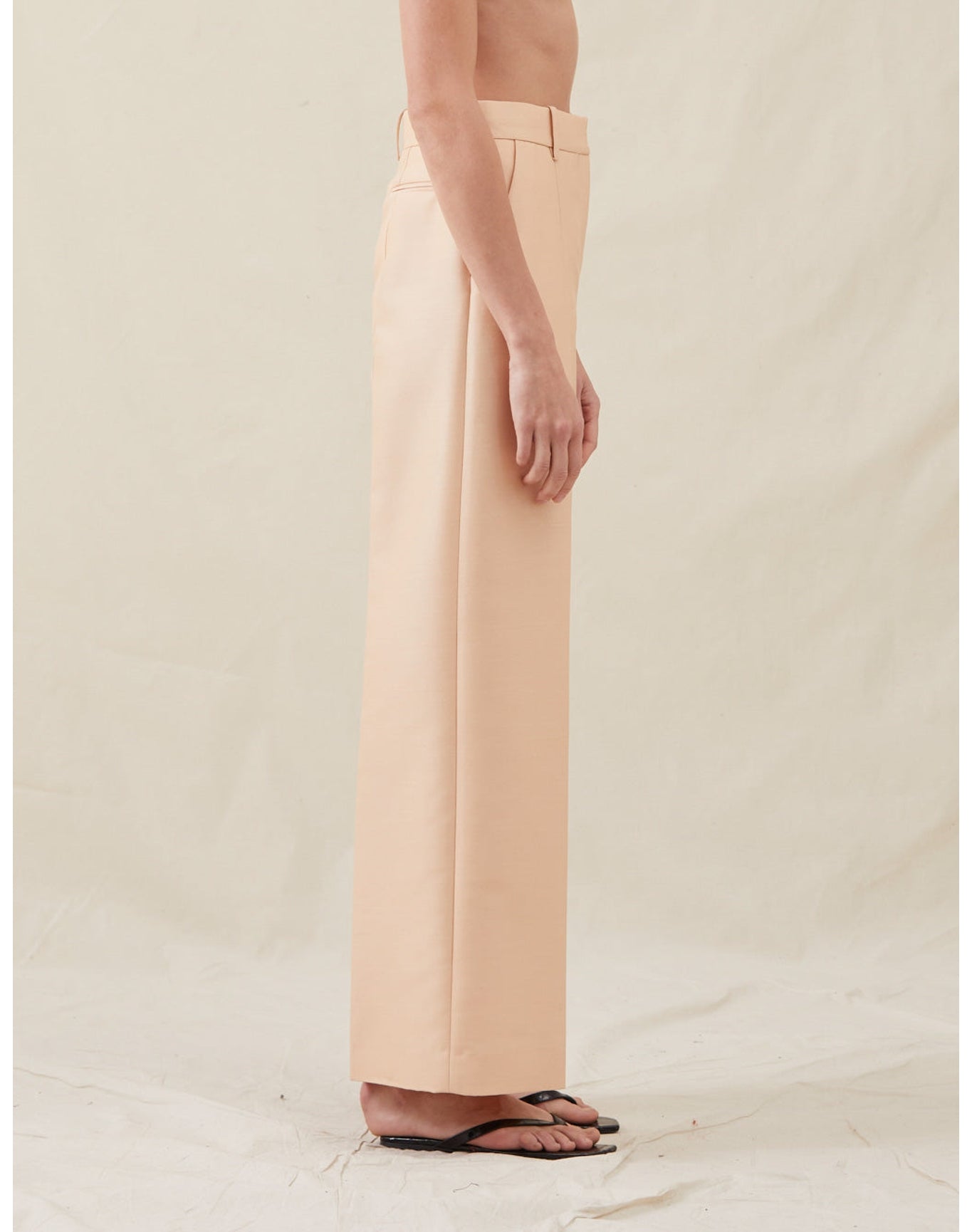 The Tailored Trousers In Lucent Wool | Blush