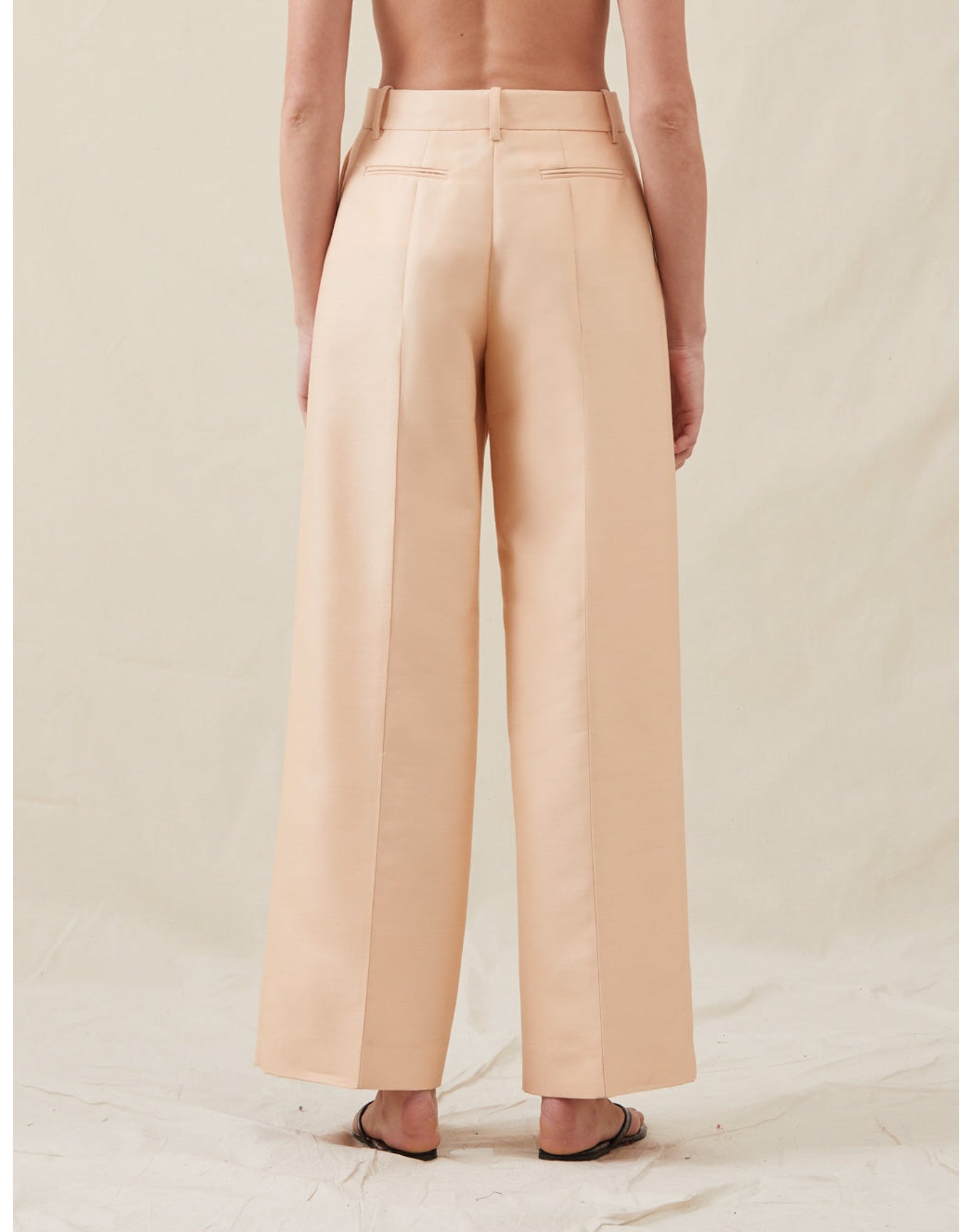 The Tailored Trousers In Lucent Wool | Blush
