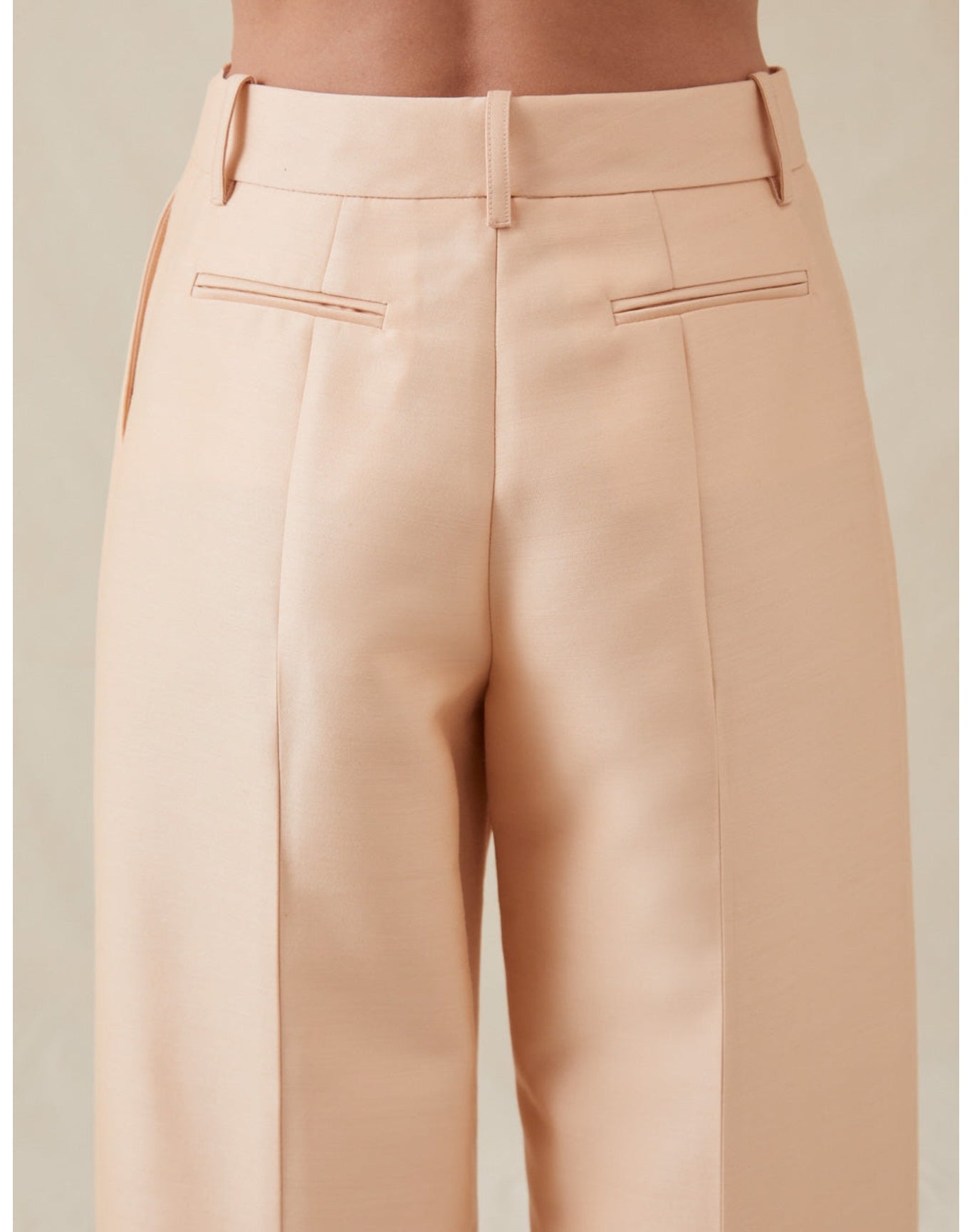 The Tailored Trousers In Lucent Wool | Blush