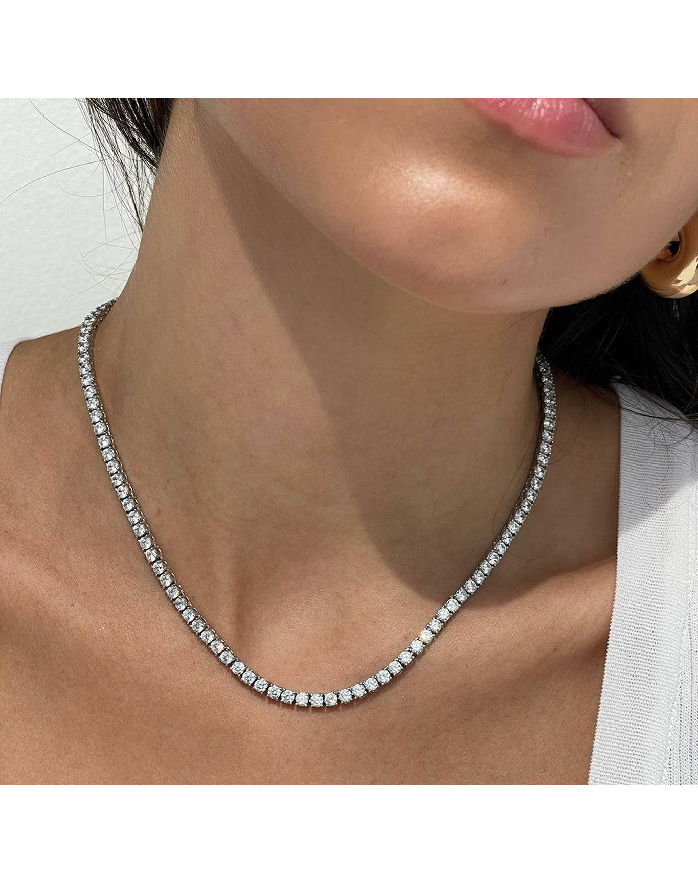 The Tennis Necklace | Gold Vermeil and Sterling Silver
