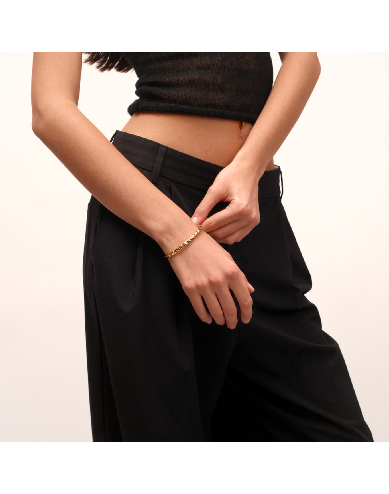 The Textured Bangle | Gold Plated