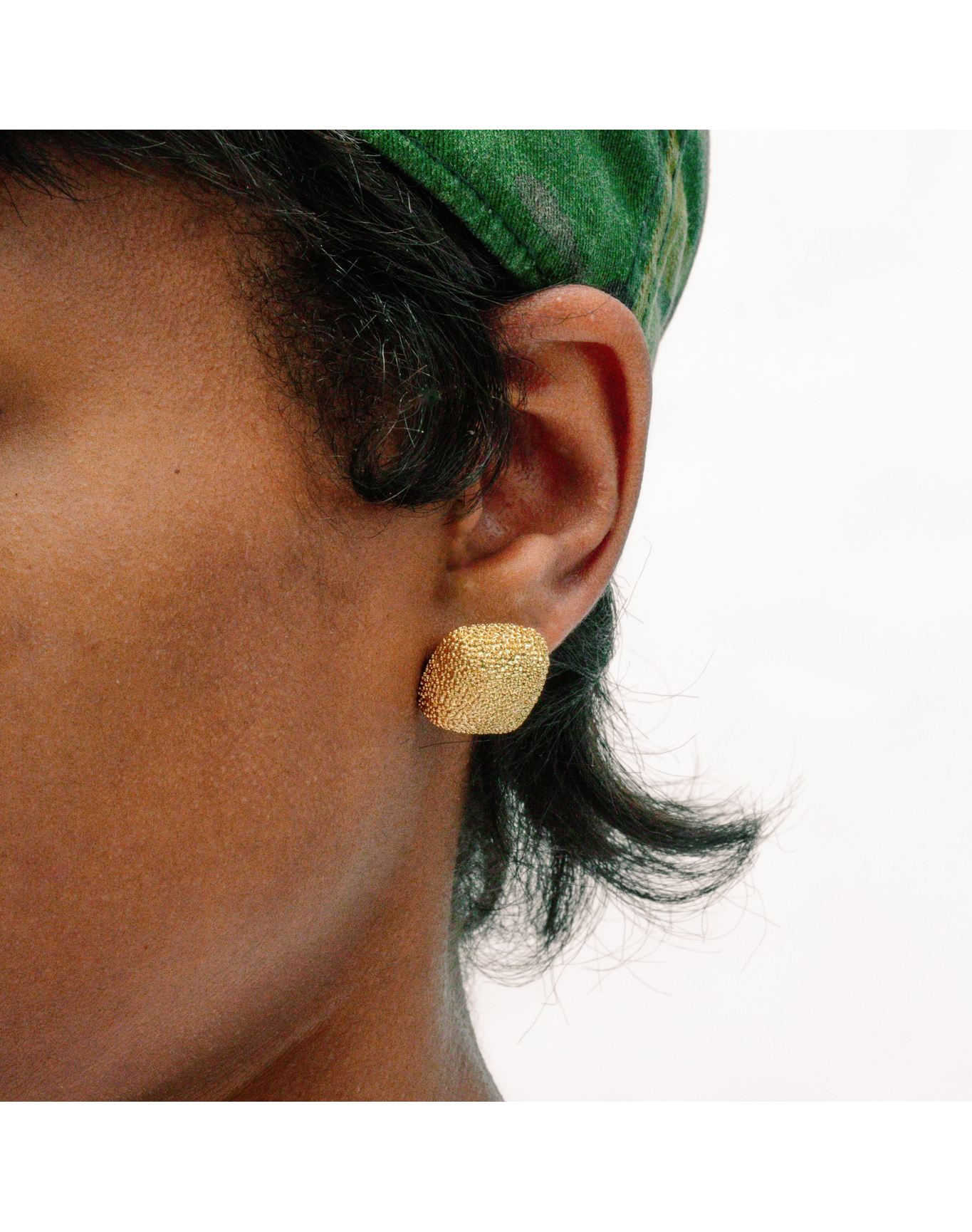 The Textured Square Heirloom Earring Studs | Gold Vermeil