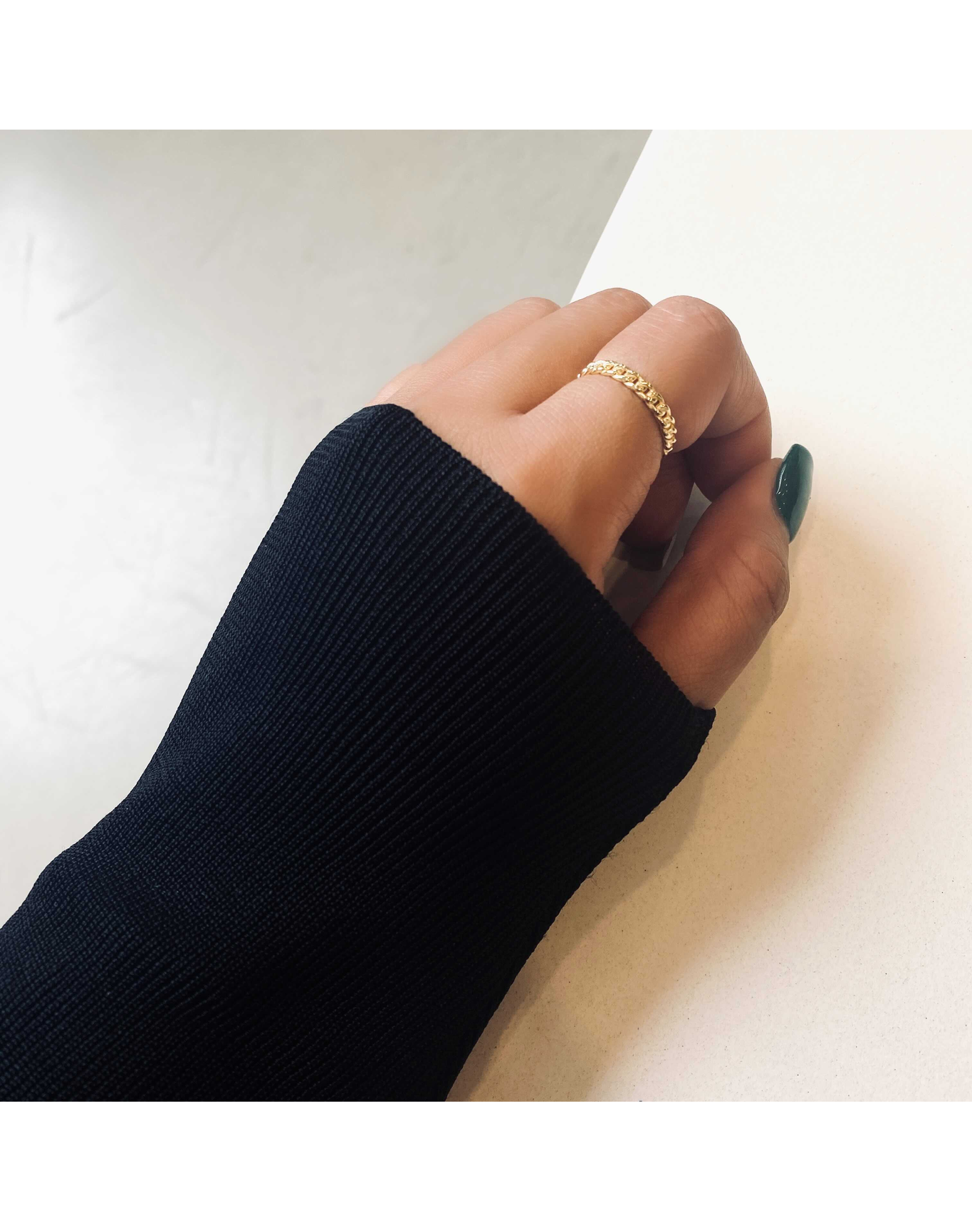 The Thin Cuban Link Ring | Gold Vermeil and Sterling Silver