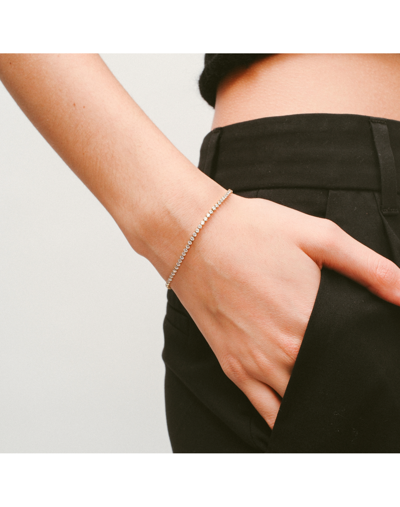 The Thin Tennis Bracelet | Gold Plated Brass
