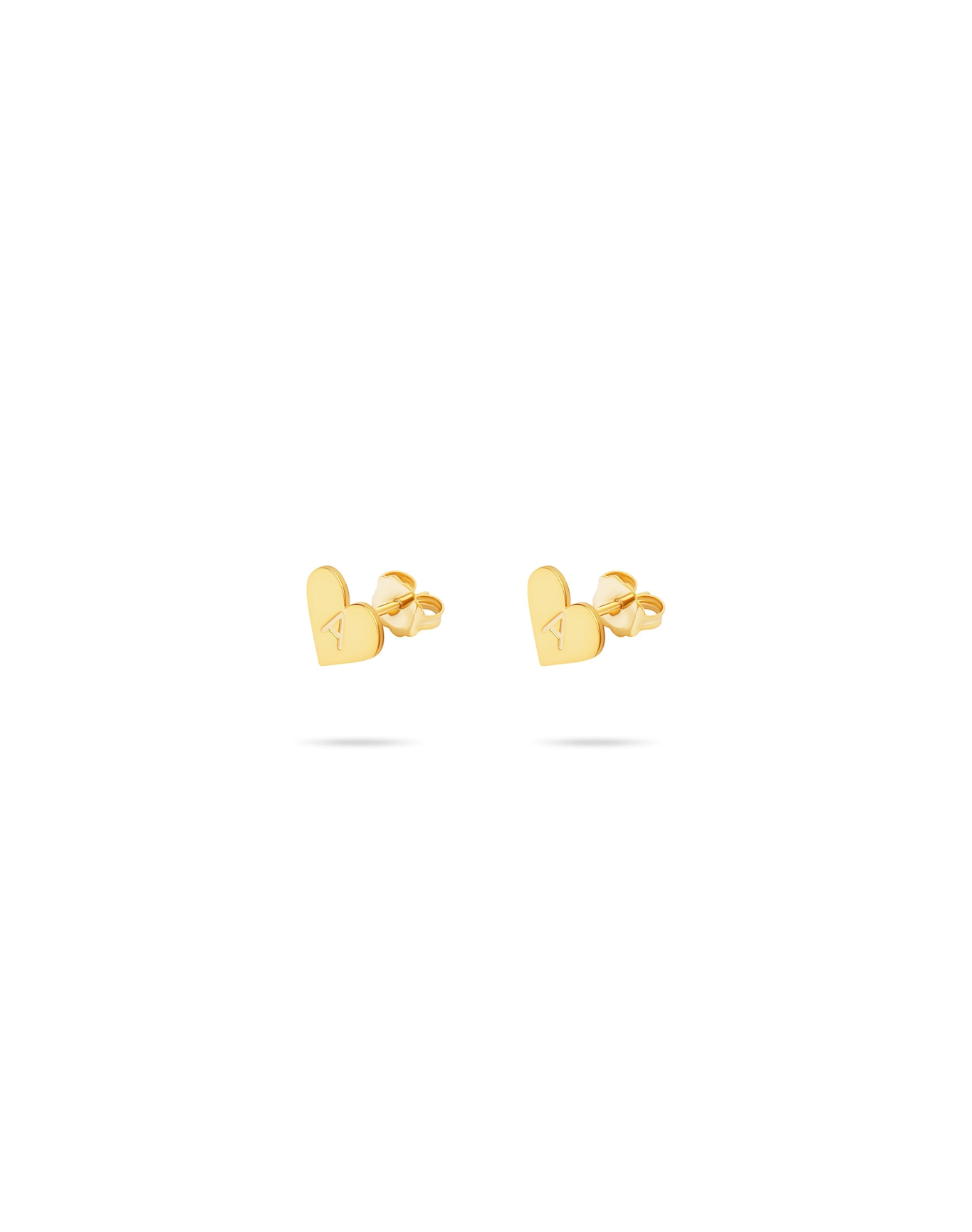 The Tiny Block Heart Initial Studs | Gold Vermeil and Sterling Silver