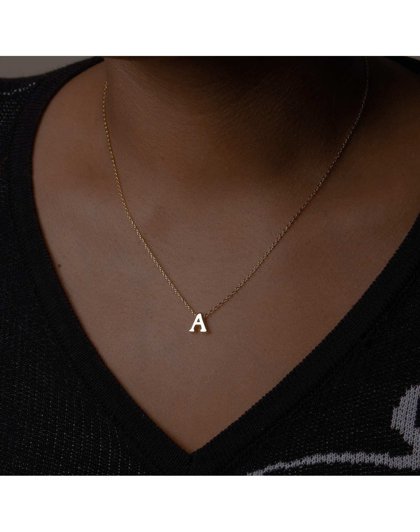 The Tiny Single Initial Block Necklace | Sterling Silver 18kt Gold Vermeil