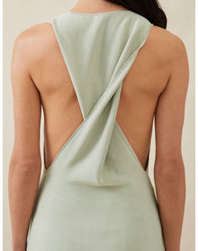 The Twist-Back Dress | Sage