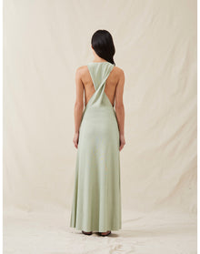 The Twist-Back Dress | Sage