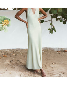 The Twist-Back Dress | Sage