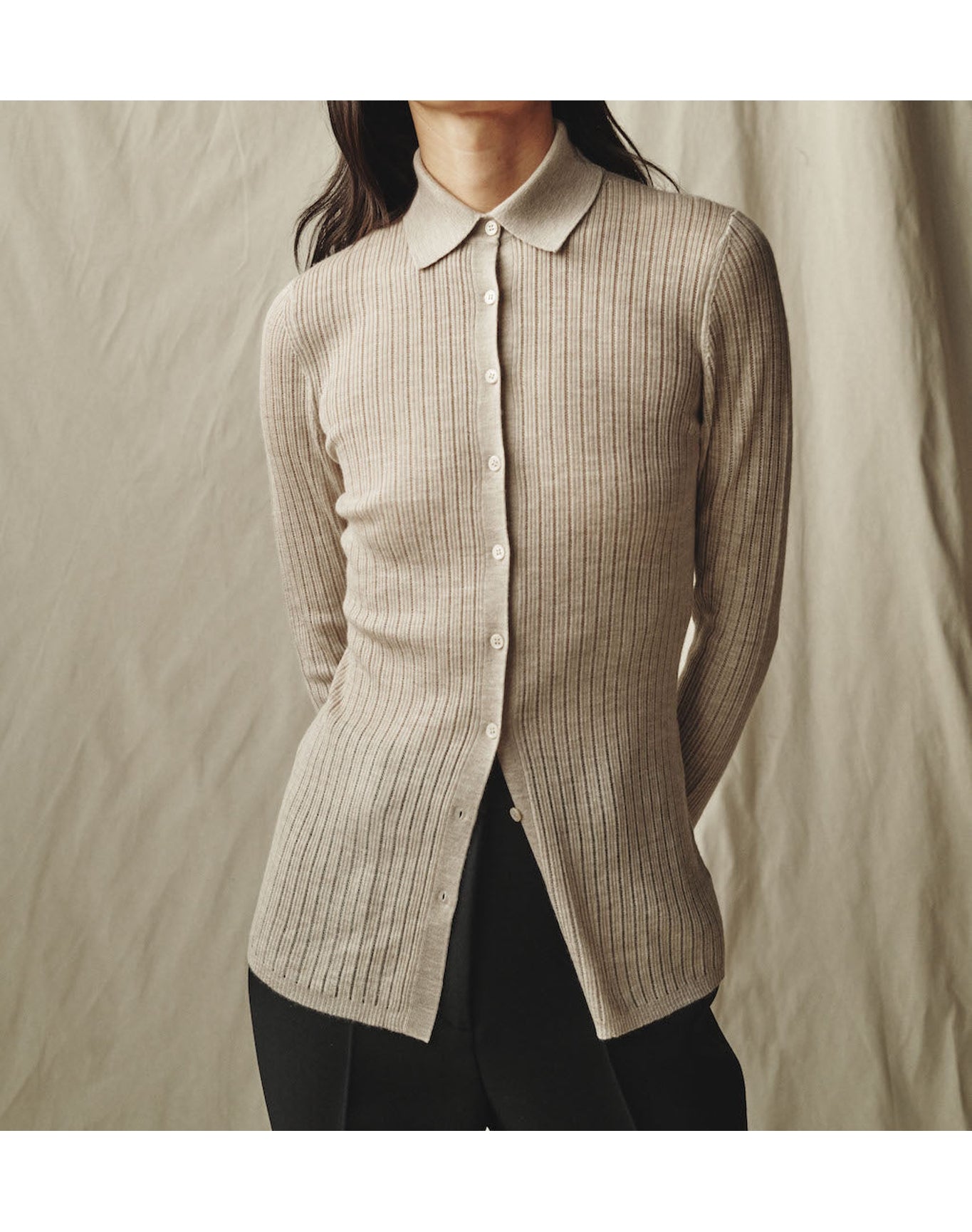 The Whisper Knit Polo | Taupe