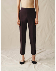 The Wool Silk Cigarette Pants | Plum