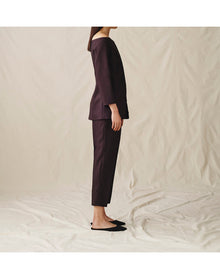 The Wool Silk Cigarette Pants | Plum