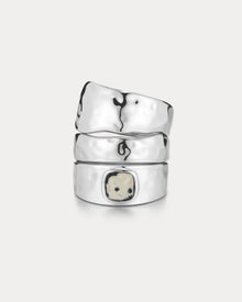 The Palma Toe Ring Set | Dalmatian Jasper | Silver