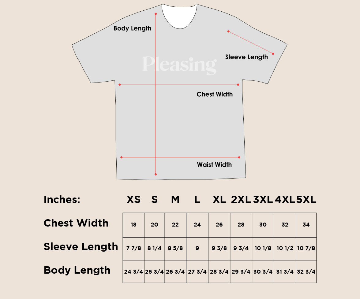 Product size guide