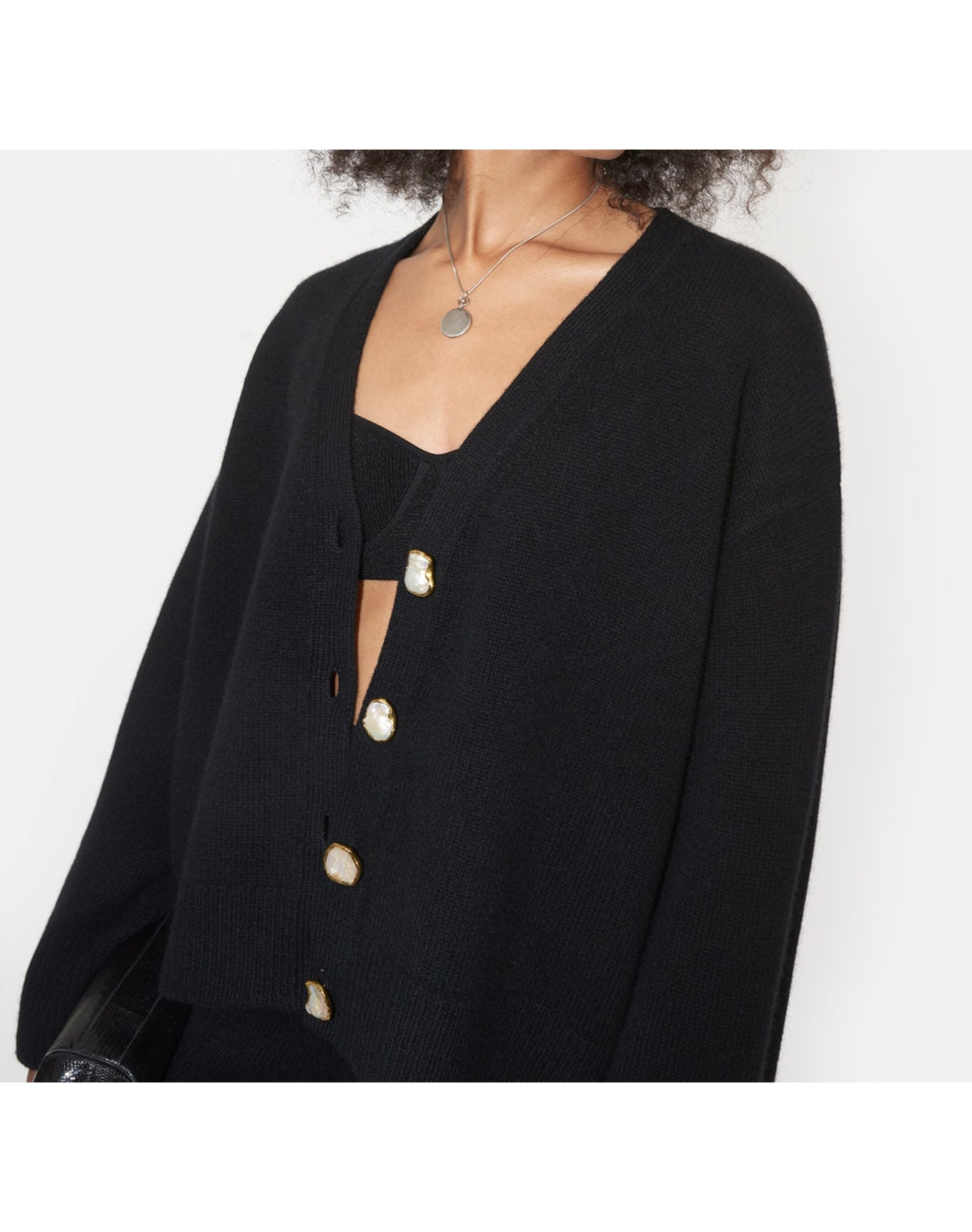Theia Pearl Cardigan | Black