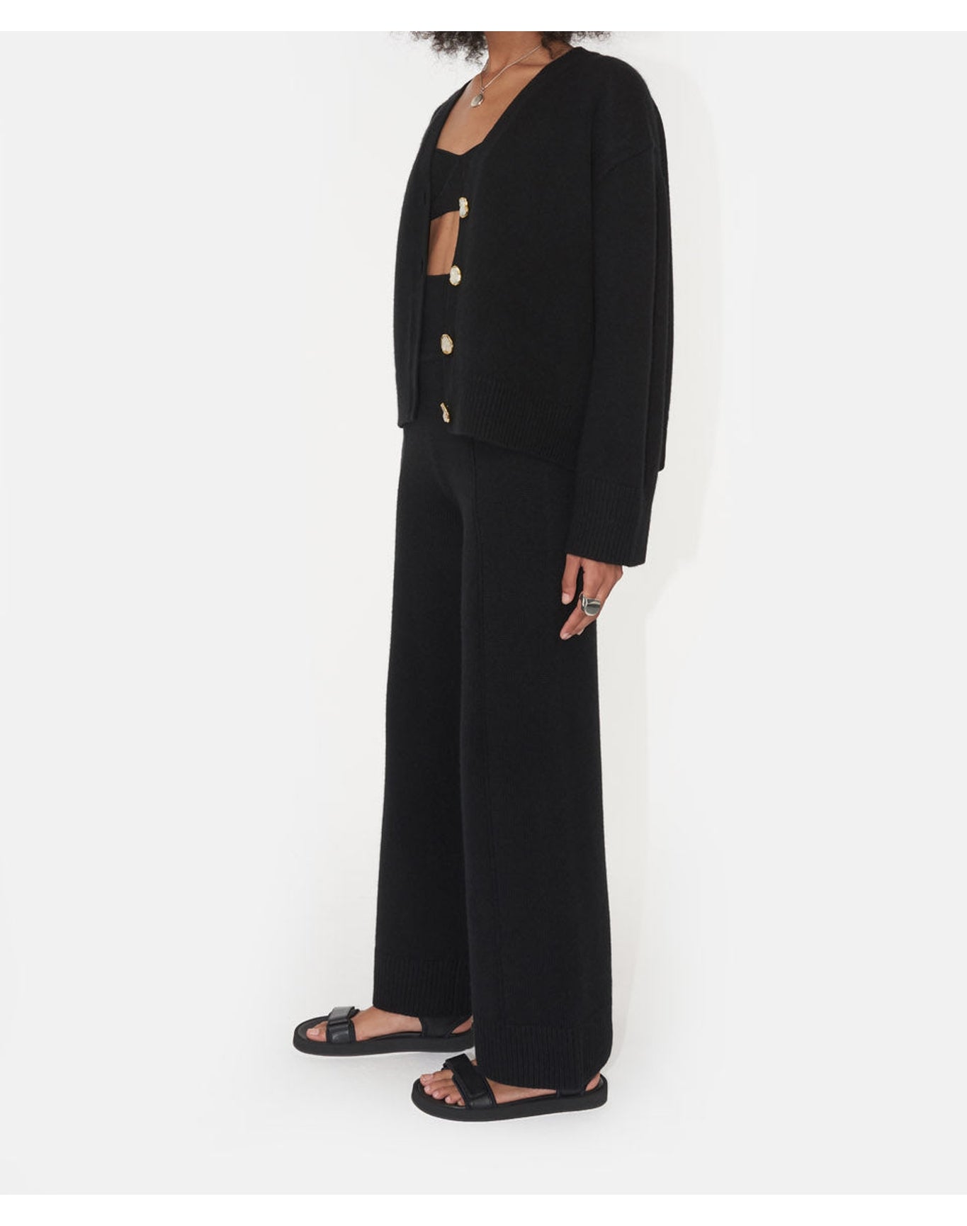 Theia Pearl Cardigan | Black
