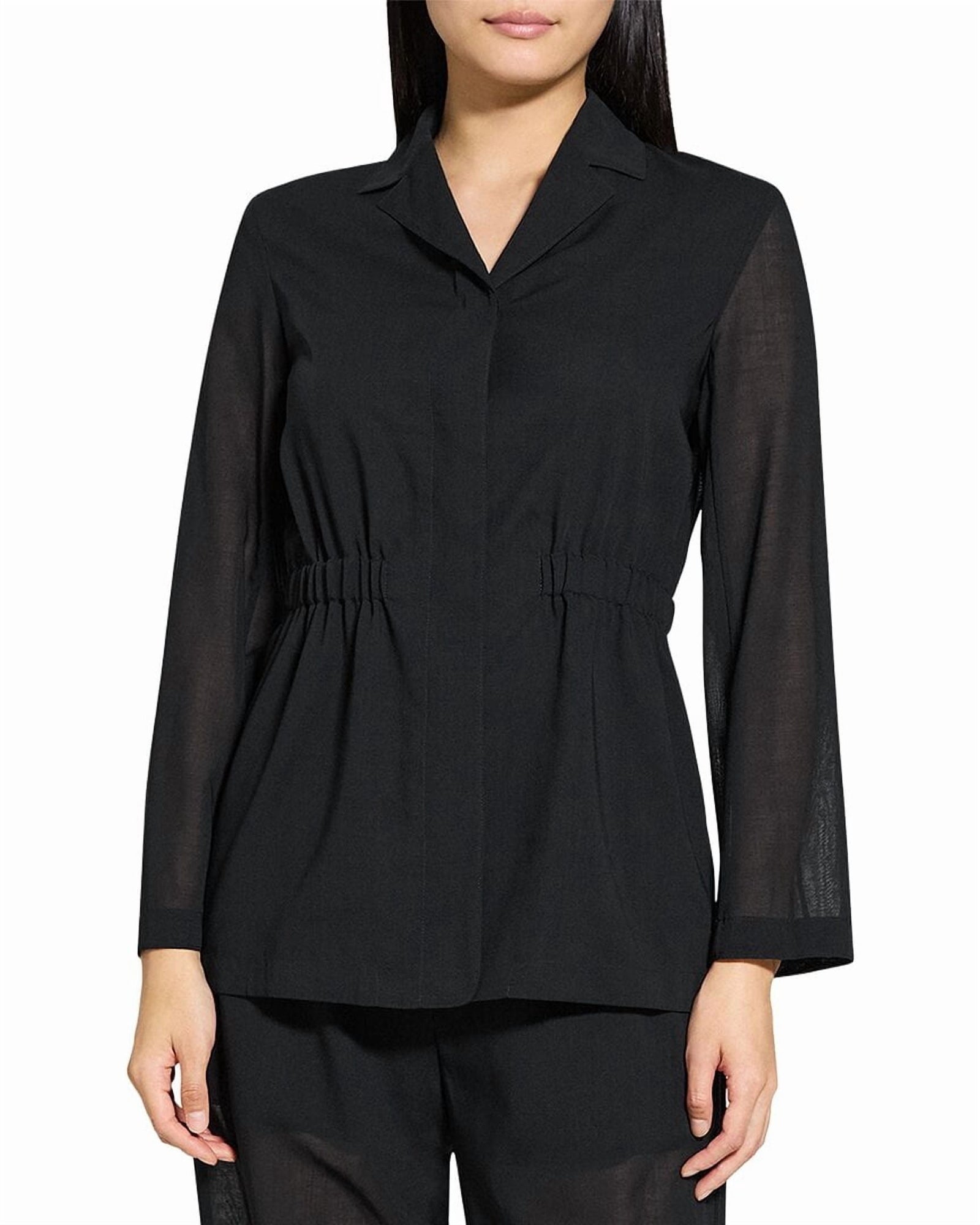 Theory | Womens | Cinch Waist Wool-Blend Jacket | Black