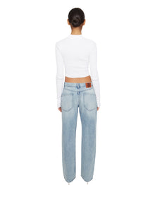 Thermal Knit Tie Top | White