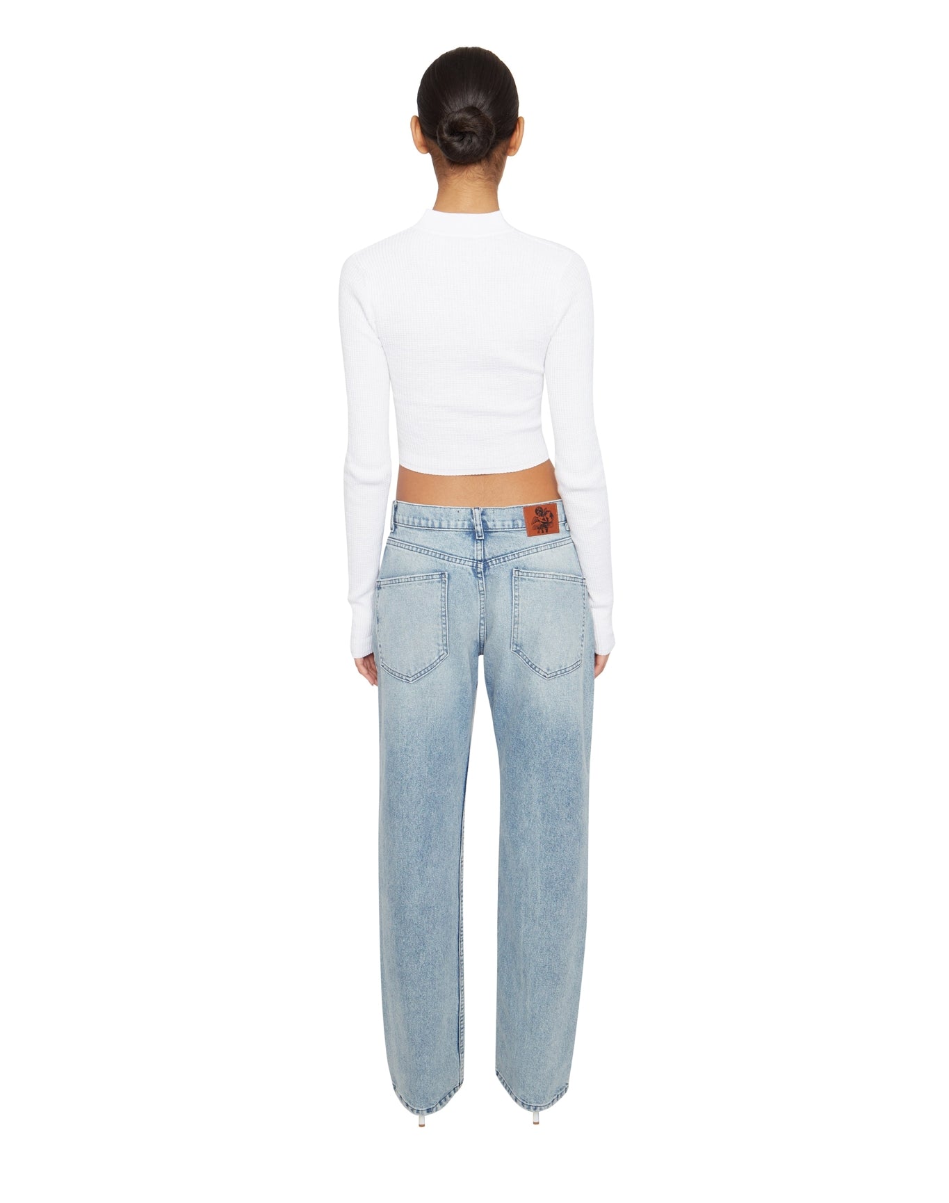 Thermal Knit Tie Top | White