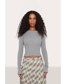 Thermal Waffle Top | Heather Grey