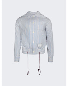Thom Browne | Men | Seersucker Swim Tech Blouson Jacket | Light Blue