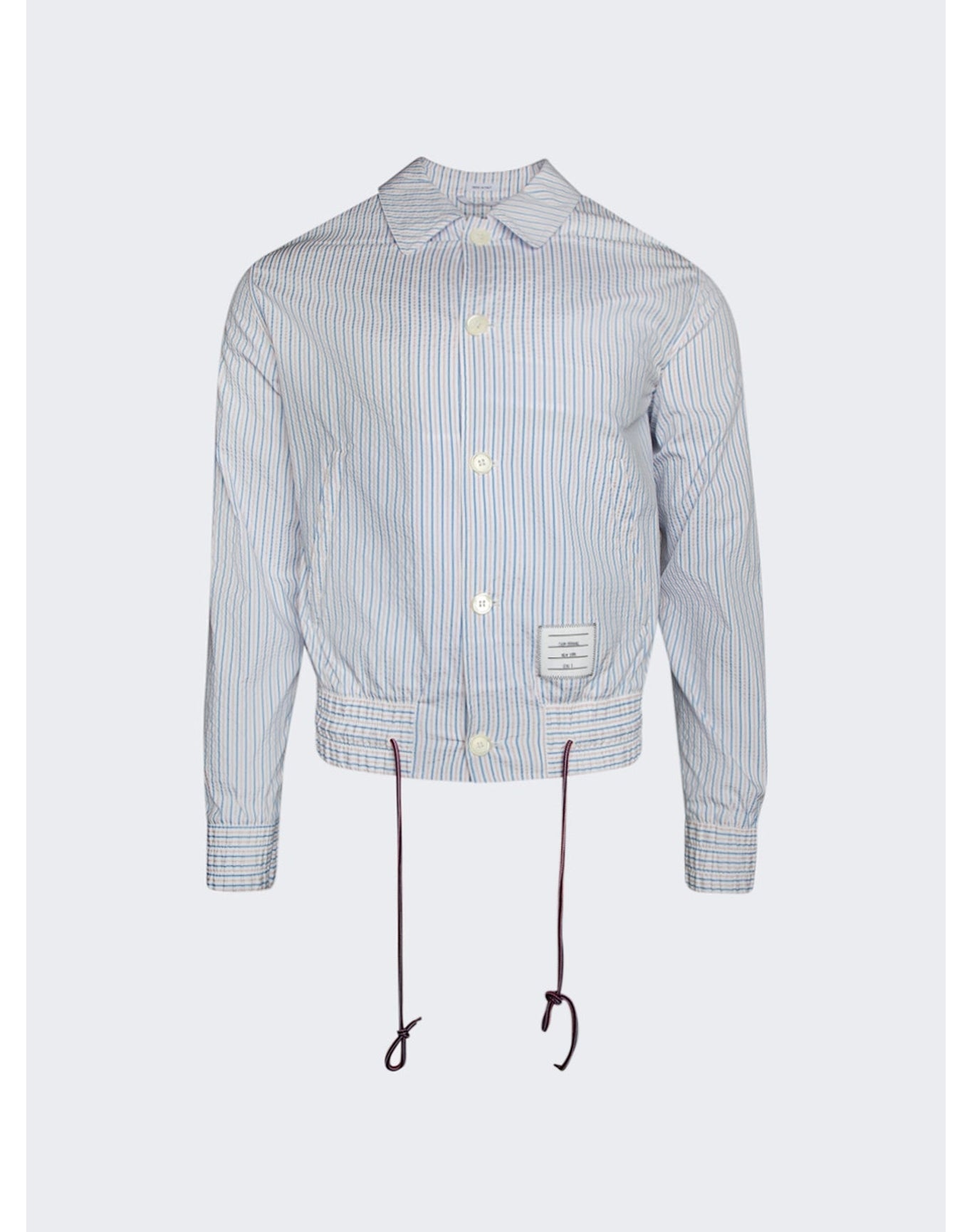Thom Browne | Men | Seersucker Swim Tech Blouson Jacket | Light Blue