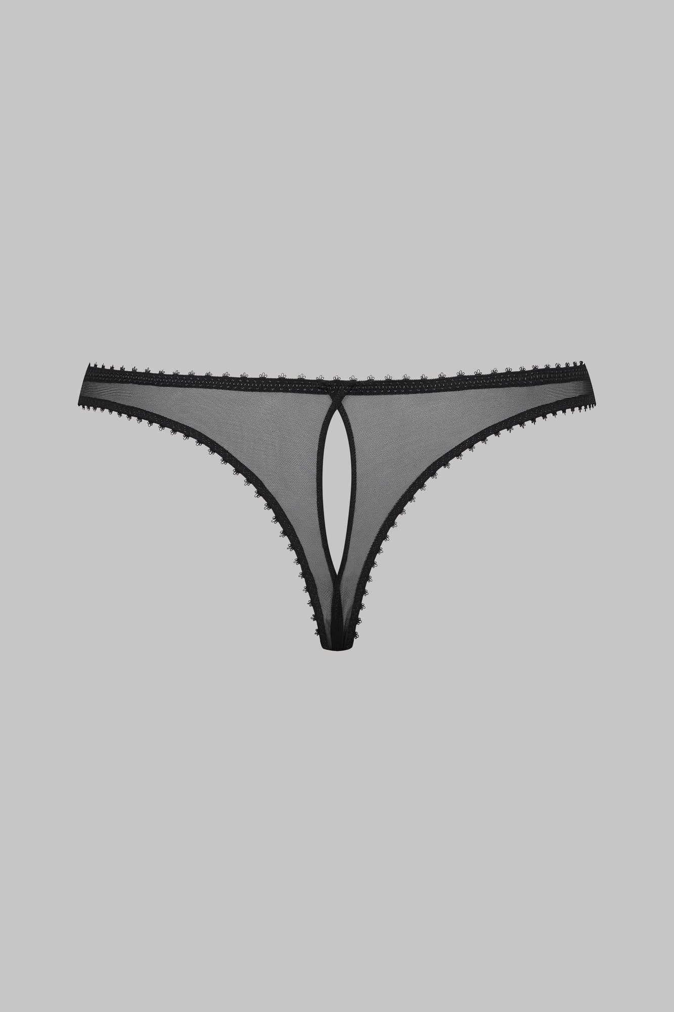 Openable thong - Accroche Coeur | Black