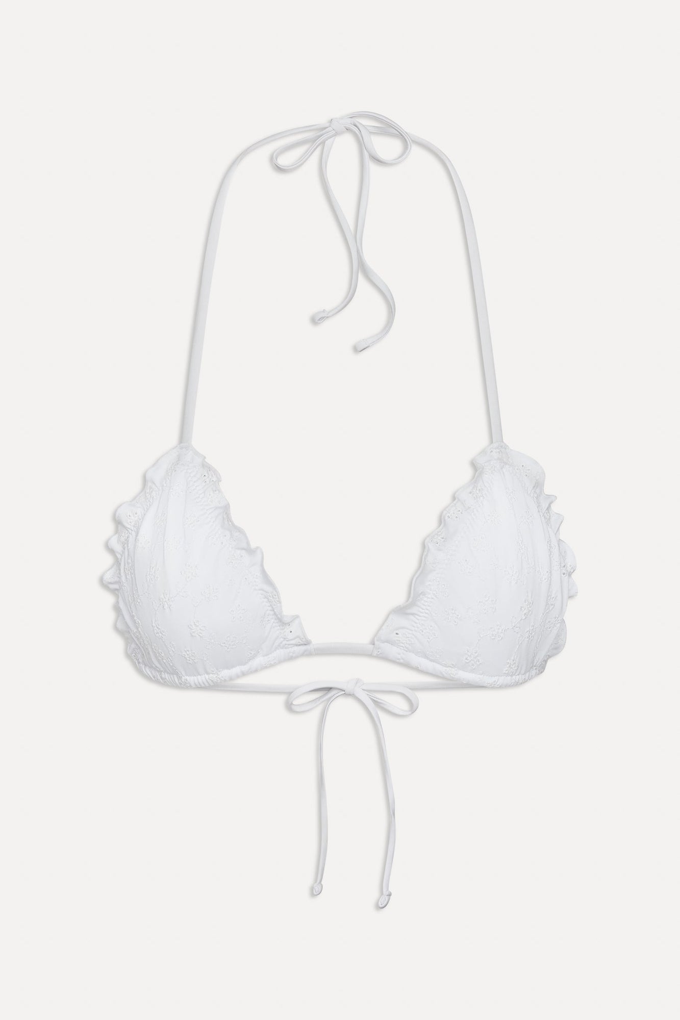 Tidal Eyelet Triangle Bikini Top Spring Cloud