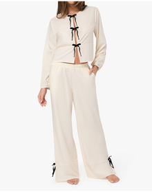 Tie Bottoms | Ivory x Black