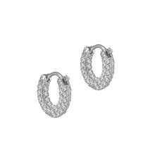 The Tiny Sadie Pave' Hoop Earrings | 18KT Gold Vermeil & Sterling Silver