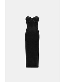 Titania Velvet Bustier Dress | Black