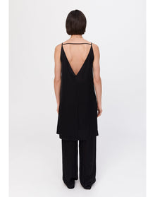 Tobago | Satin Lace Trim Mini Dress | Black