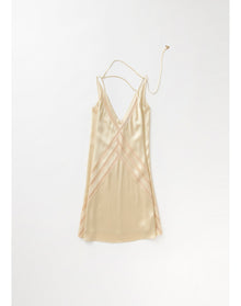 Tobago | Satin Lace Trim Mini Dress | Champagne