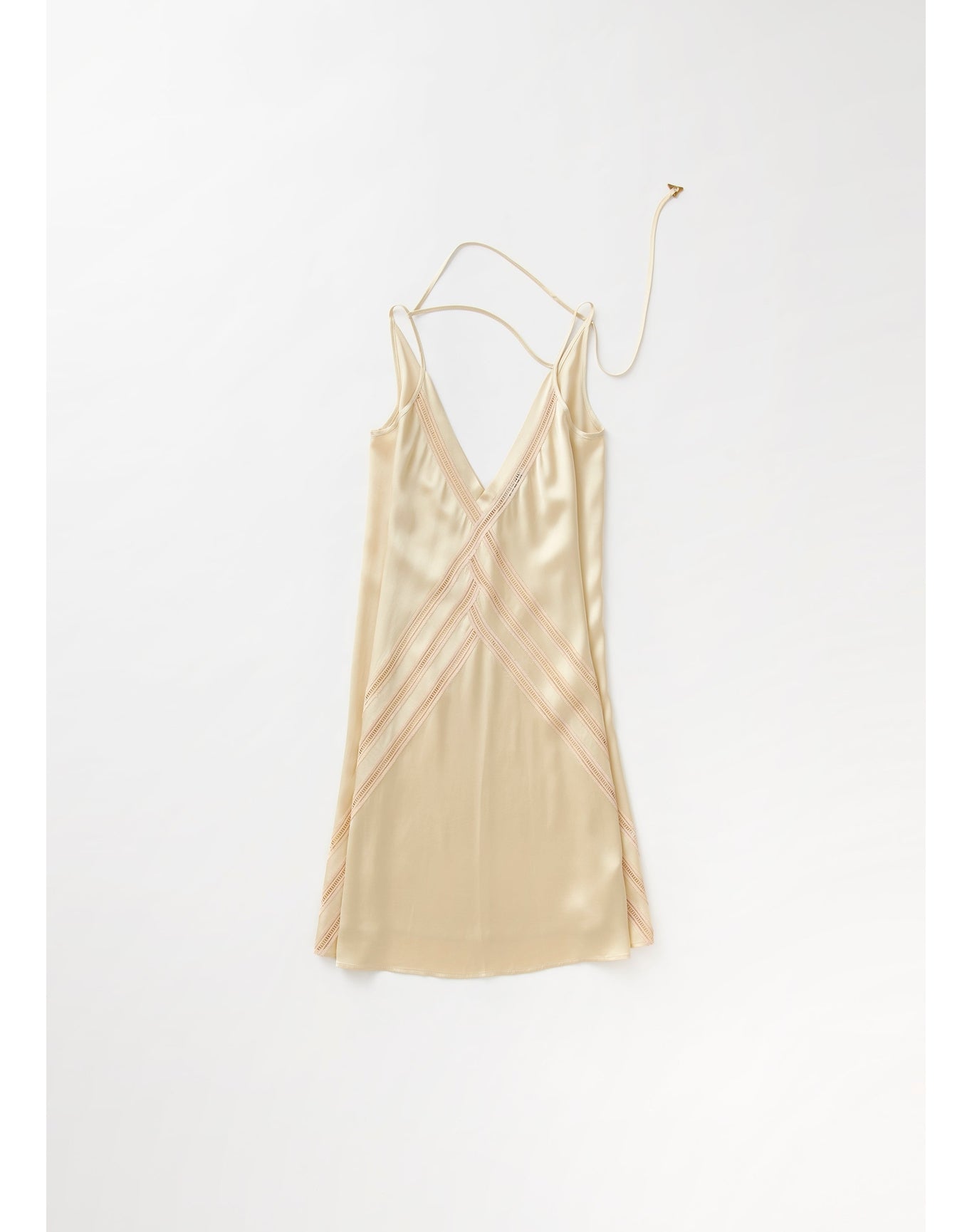 Tobago | Satin Lace Trim Mini Dress | Champagne