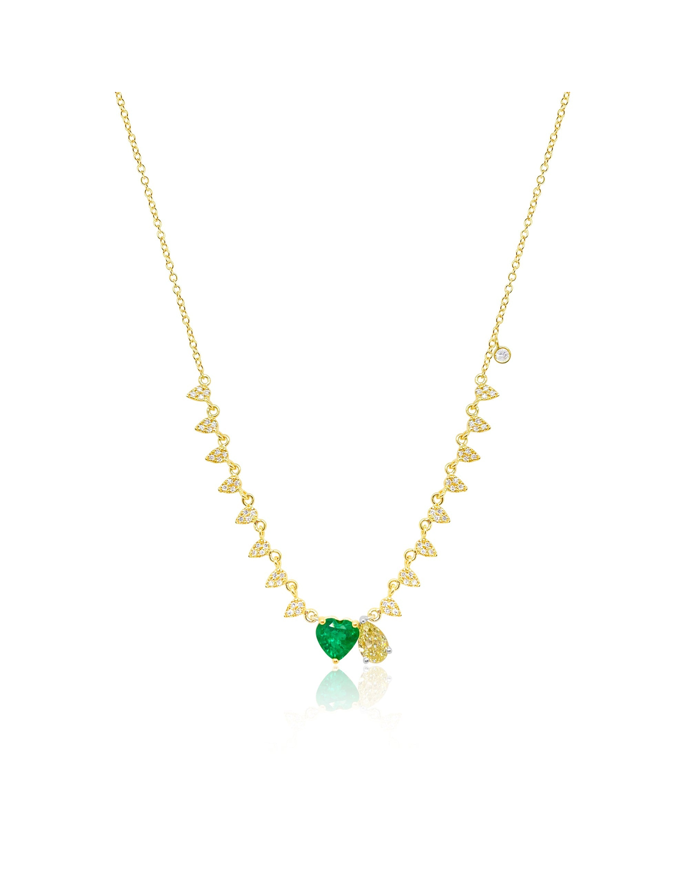 Toi et Moi Emerald Heart Necklace | Green