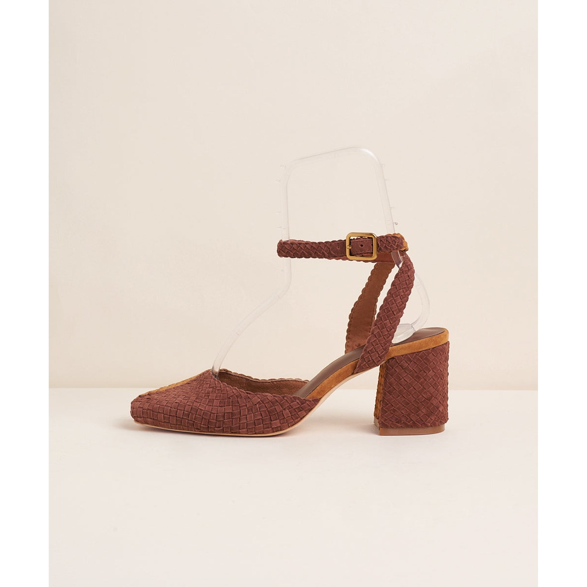 Toni Classy Woven Block Heel | Mocha